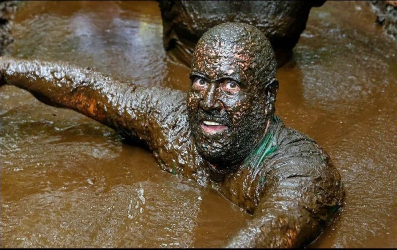 Create meme: face in the mud , the man in the mud