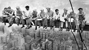 Create meme: "lunch on a skyscraper" by Charles Ebbets, 1932, Charles ebbets lunch on a skyscraper, lunch on a skyscraper