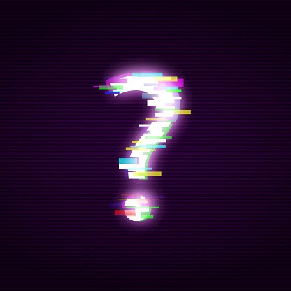 Create meme: neon question mark, question mark on black background, darkness