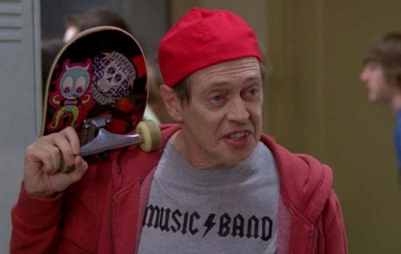 Create meme: copy link, buscemi with a skate, Steve buscemi with a skate