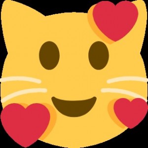 Create meme: Emoji face cat, Emoji grinning cat, cat with adoring eyes Emoji