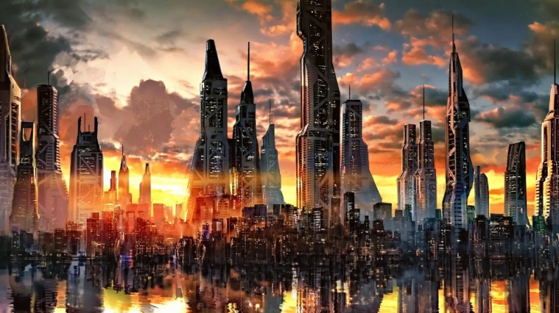 Create meme: fantastic cities of the future, future fantasy, futuristic city