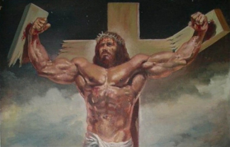 Create meme: the moment, Jesus is a jock, buff jesus