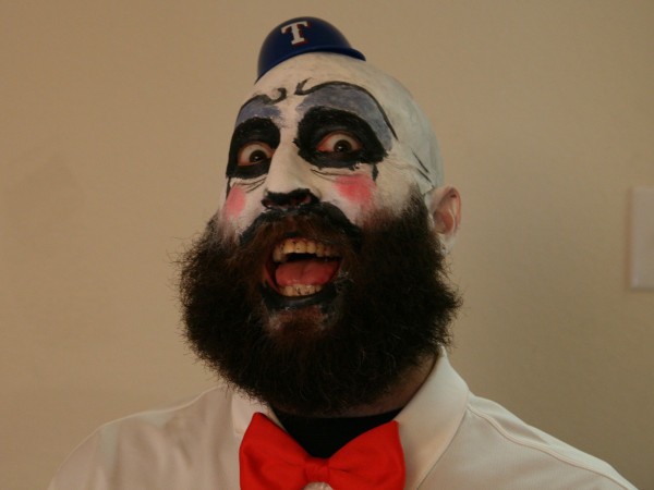 Create meme: Captain Spaulding the clown, Scary bearded man, clown 