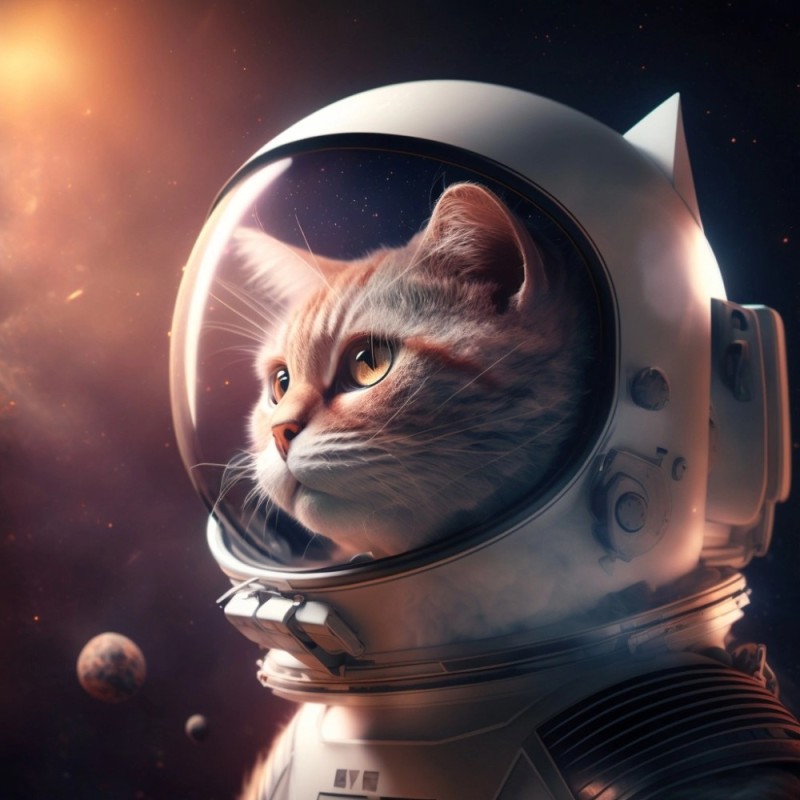 Create meme: cat , cat astronaut , cat space 