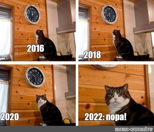 Пора 2022. Мем с котом и часами пора. Мемы 2018. Мем про кота остальные. Мемы про часы комиксы.