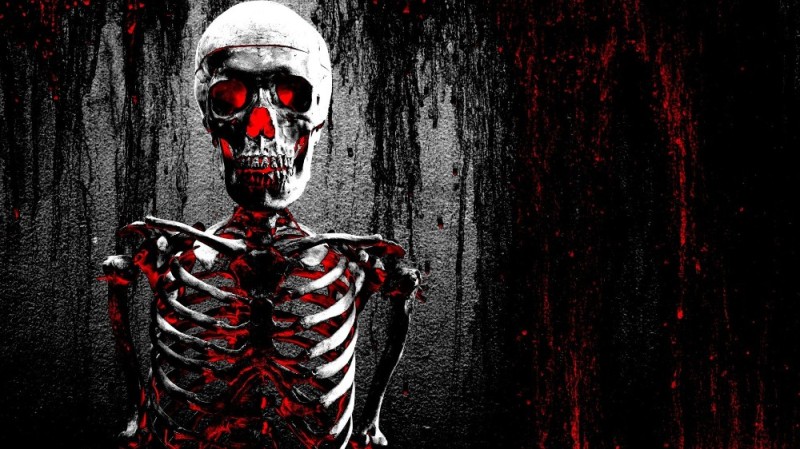 Create meme: skeletons background, the bloody skeleton, skeleton on a black background