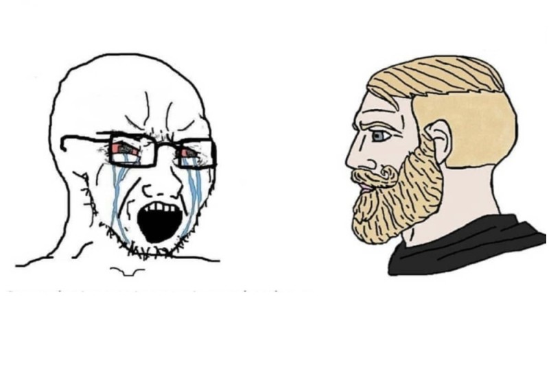 Create meme: a meme with a beard, bearded meme , wojak memes