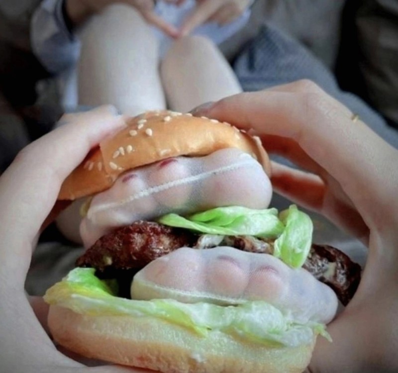 Create meme: double burger, feet in a burger, burger burger