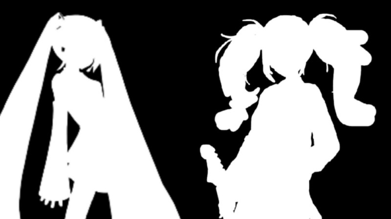 Create meme: anime silhouette, bad apple, Miku silhouette