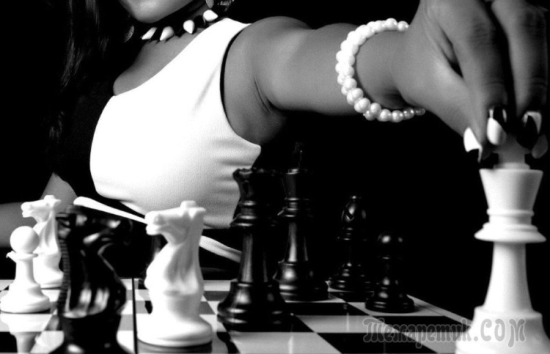 Create meme: A girl is playing chess, girl and chess, if the woman agreed to play