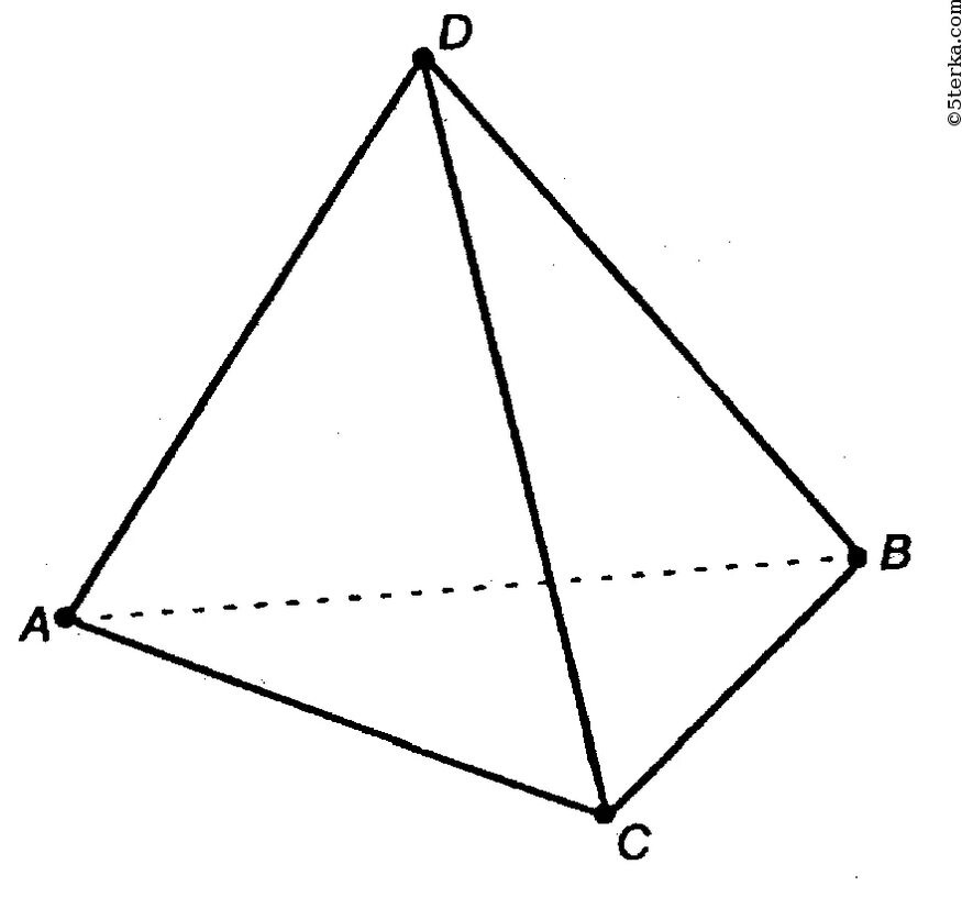На рисунке 105 изображен тетраэдр