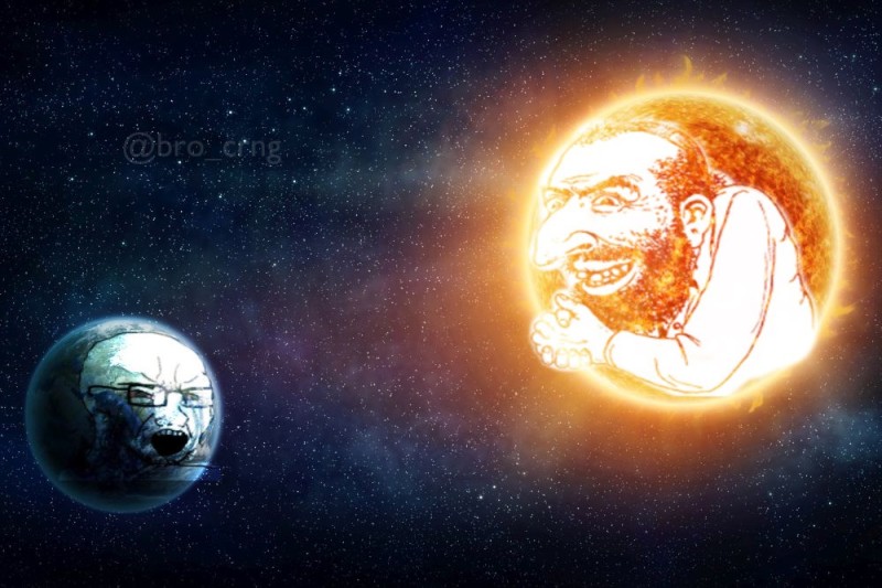 Create meme: The sun and the earth, The sun is a planet, the sun in space