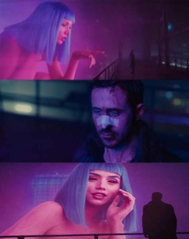 Create meme: gosling blade runner purple, blade runner 2049 meme, Gosling blade runner 2049