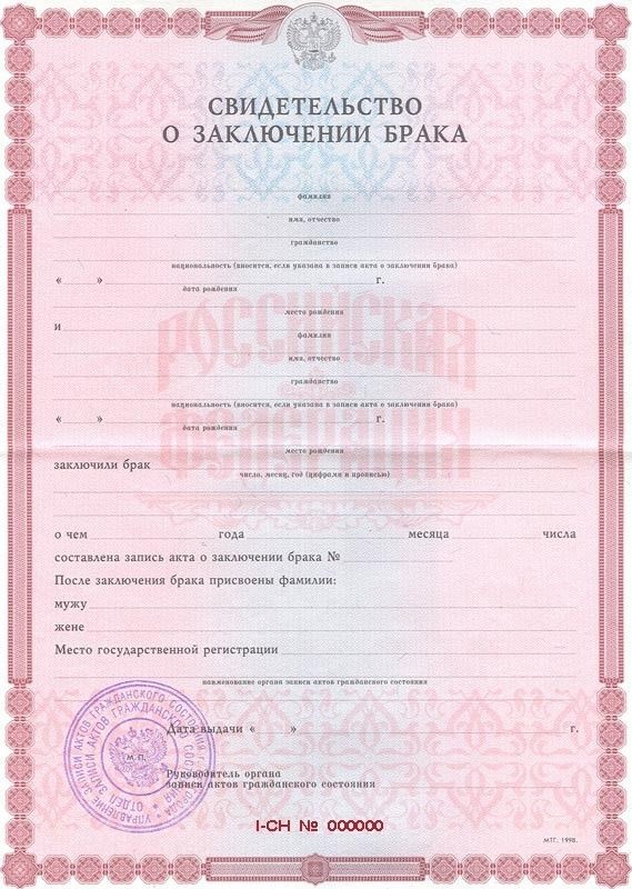 Create meme: marriage certificate template, marriage, the blank certificate of marriage