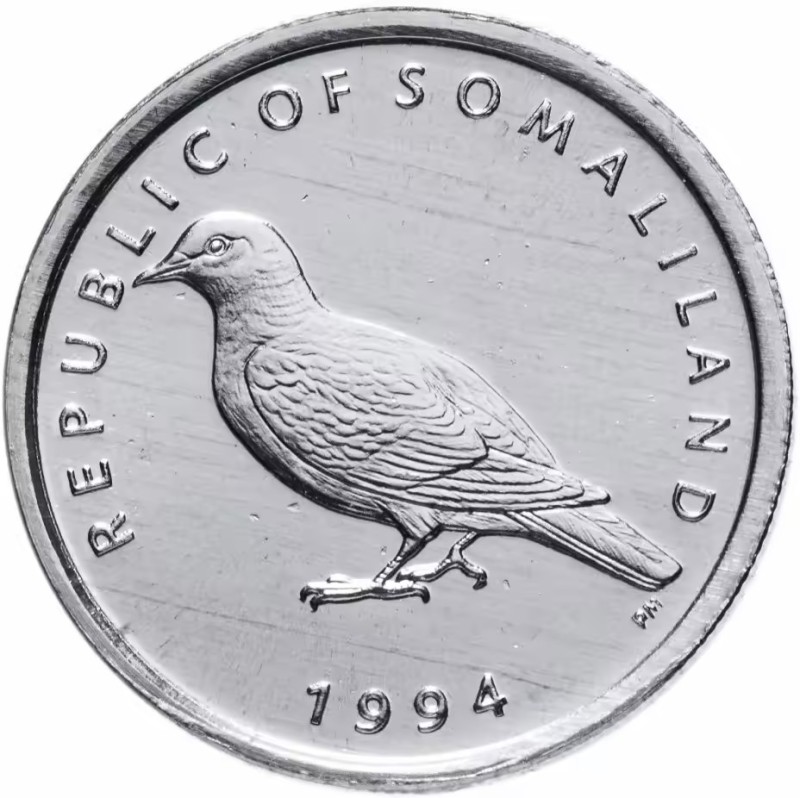 Create meme: Somaliland shilling, a coin with a pigeon, 1 shilling 1994 Somaliland