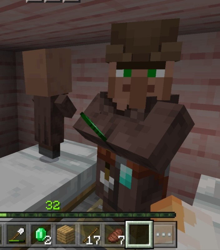 Create meme: resident of bronnik minecraft, resident in minecraft, resident blacksmith in minecraft