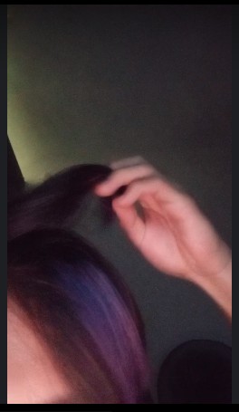 Create meme: hair , colored hair, purple hair