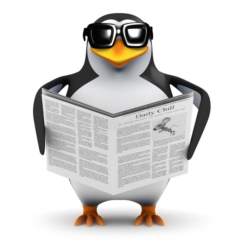 Create meme: penguin with a newspaper, 3 d penguin, penguin 3d