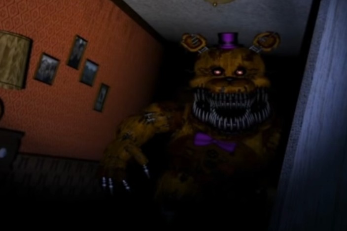 Создать мем: кошмарный фредбер скример, fnaf 4 аниматроники, five night at freddy s