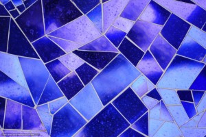 Create meme: the mosaic, watercolor background with blue triangles, the blue tiles