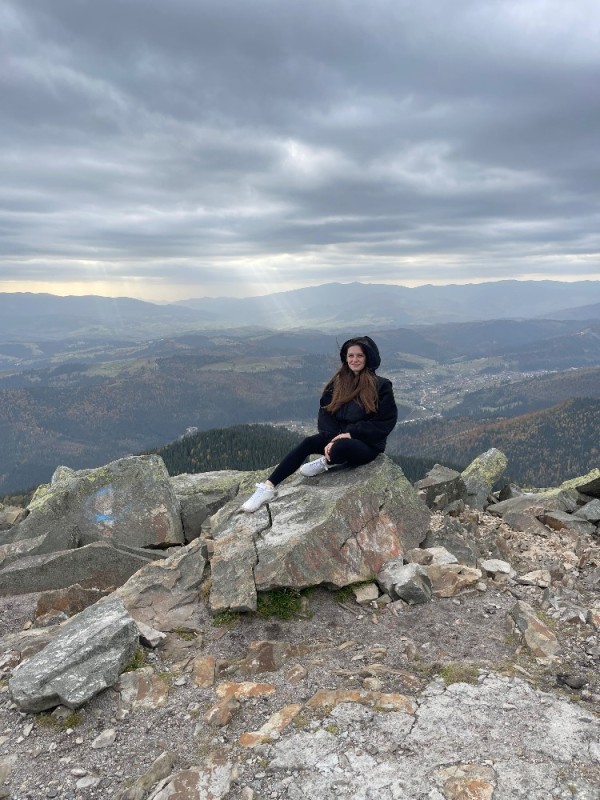 Create meme: girl , people , mountains 