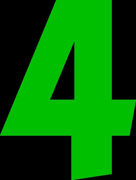 Create meme: figure 4, four, the number 4 is green