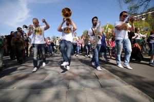 Create meme: feet, street musicians