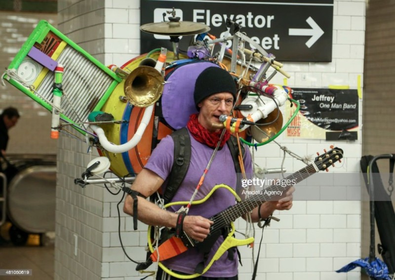 Create meme: street musicians, tom the man orchestra, man orchestra musician