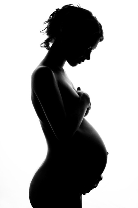 Create meme: silhouette of a pregnant girl, human pregnancy, pregnant woman 