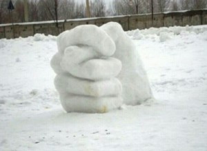 Create meme: snow sculpture