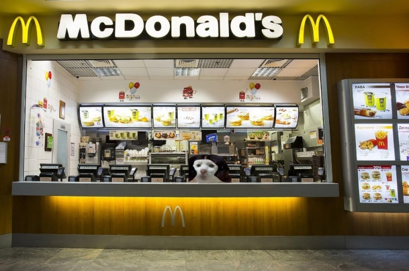 Create meme: McDonald's fast food restaurant, McDonald's interior, McDonald's cash register