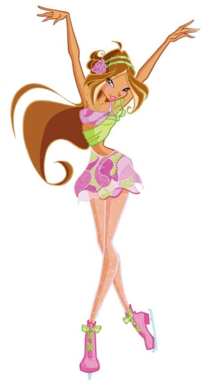 Create meme: Winx Flora skating, flora winx, winx flora club