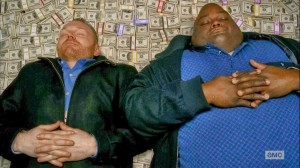 Create meme: lying on a pile of money, the Negro on the money, the winds are on the money