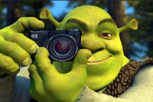 Create meme: Shrek with camera meme template, Shrek, Shrek with a camera