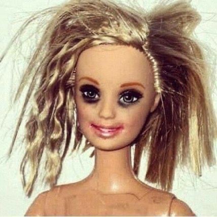 Create meme: Barbie, beautiful hairstyles for dolls, a disheveled barbie doll