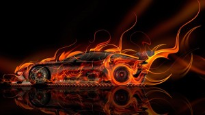 Создать мем: неоновые обои машины, картинки крутые зеленый огонь машины, обои огненная феррари