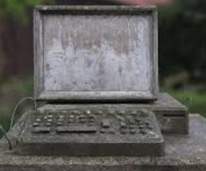 Create meme: old computers, A computer made of stone, retro computer