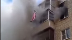 Create meme: fire, to jump out of Windows in case of fire, jumped from a balcony Berezovsky