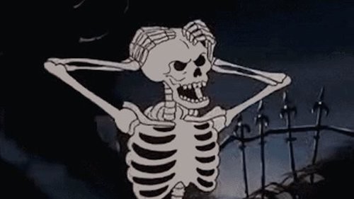Create meme: the head is a skeleton, cartoon skeleton, spooky skary skeleton skeletons