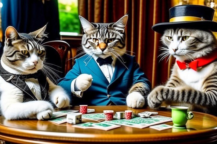 Create meme: my cat, cat , the cat is a gambler