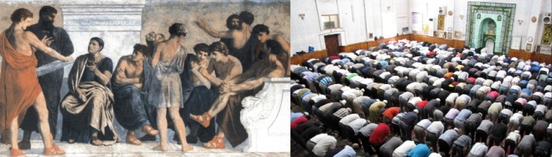 Create meme: aristotle's lyceum in athens, castration of muslims, muslim