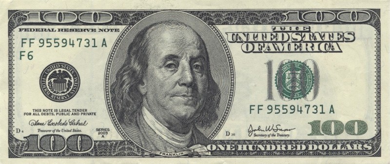 Create meme: the us dollar, hundred dollars, Benjamin Franklin