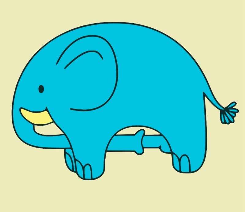 Create meme: blue elephant, elephant drawing, vector elephant