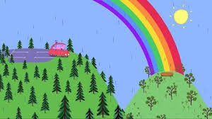 Создать мем: детские рисунки радуга, радуга иллюстрация, пейзаж с радугой