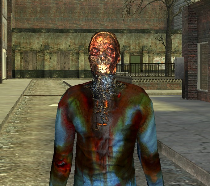 Create meme: burnt man, half-life 2, skin zombie