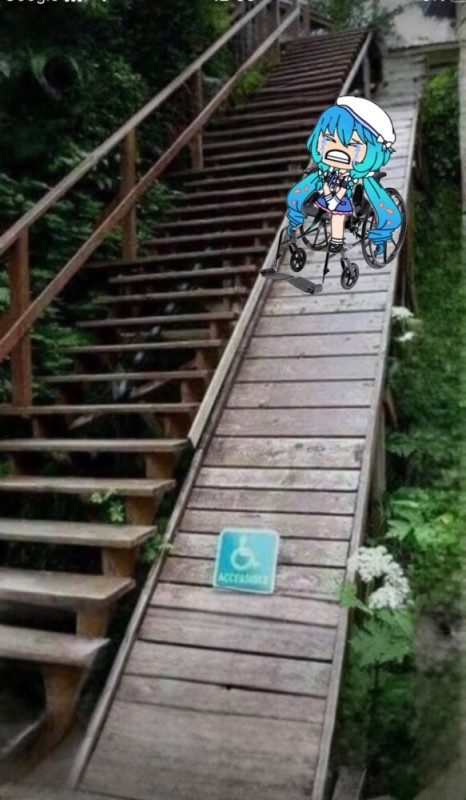 Create meme: a ramp on a steep staircase, stairs to the park, ladder