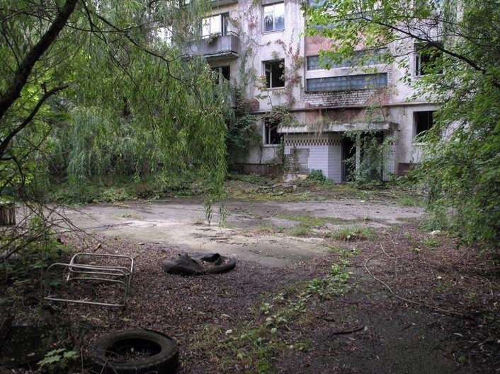 Create meme: Pripyat is a ghost town, Pripyat white house yard, the abandoned city of Chernobyl Pripyat