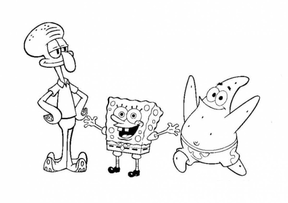 Create meme: Spongebob and Patrick coloring book, Coloring pages Squidward Spongebob Patrick, Spongebob squidward coloring book