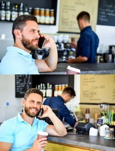 Create meme: business Breakfast, coffee in a cafe, male